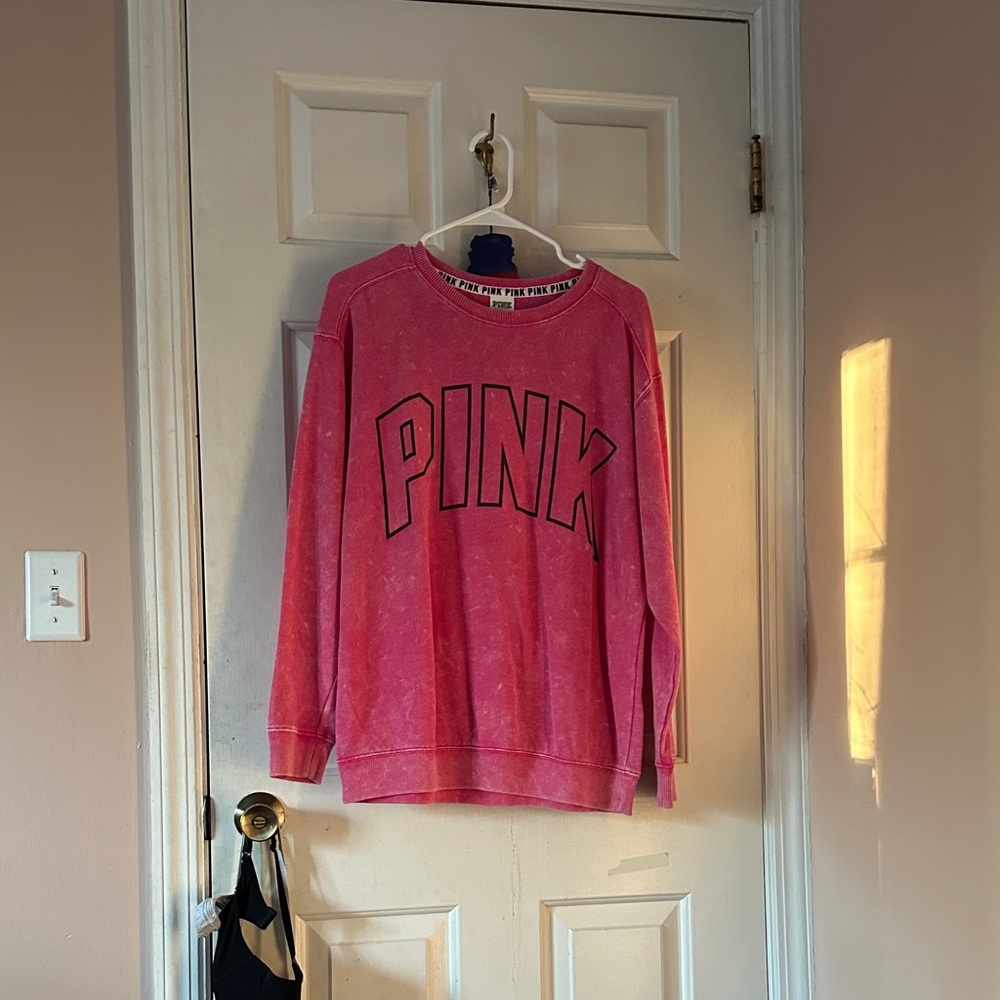 Victoria's Secret PINK Washed Pink Crewneck Sweatshirt